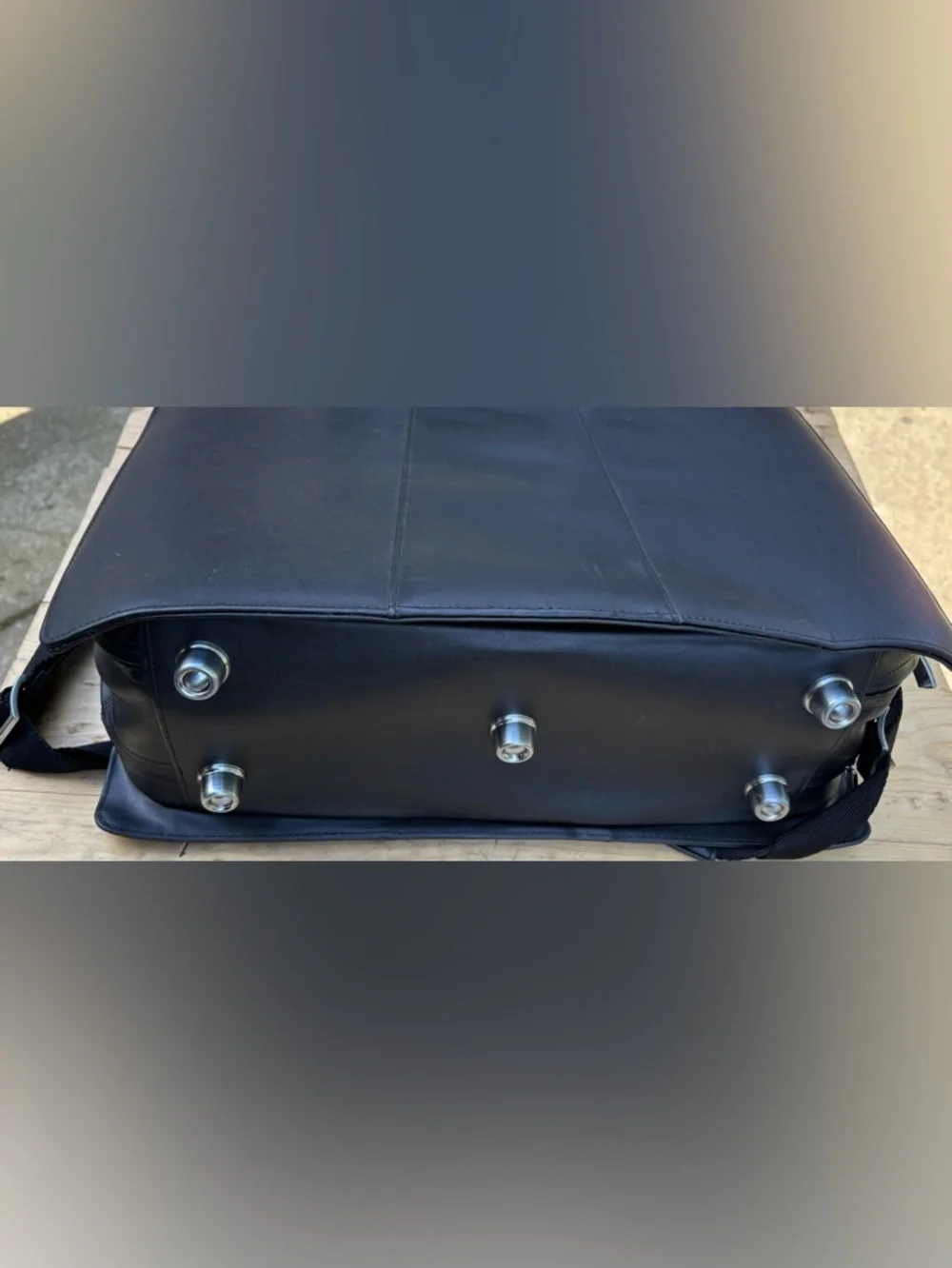Zero Halliburton Black Leather 17” Expandable Briefcase Business Bag